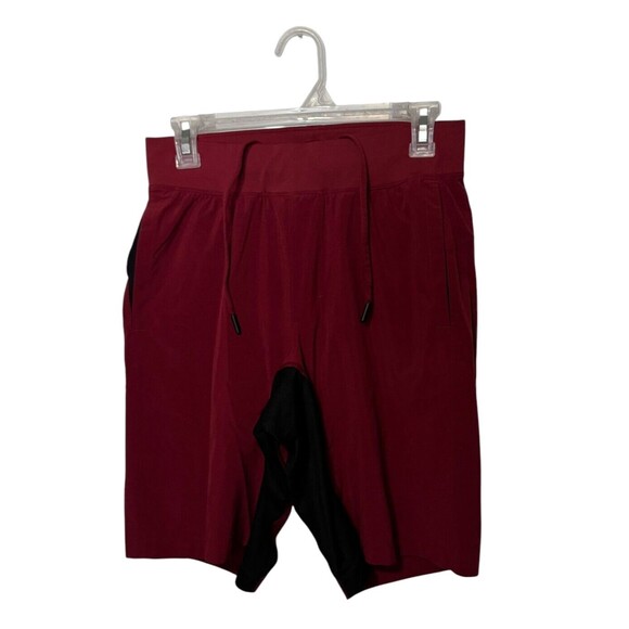 Lululemon THE Shorts Mens Small Red Lined Workout Train Gym Performance Stretch - Picture 1 of 12